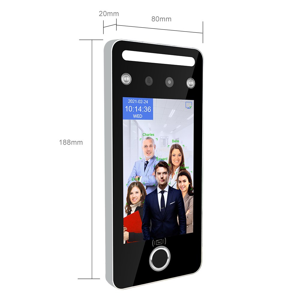 Biometric Facial Recognition Time Attendance System Face and Fingerprint Access Control with RS485 WIFI free Cloud Software SDK