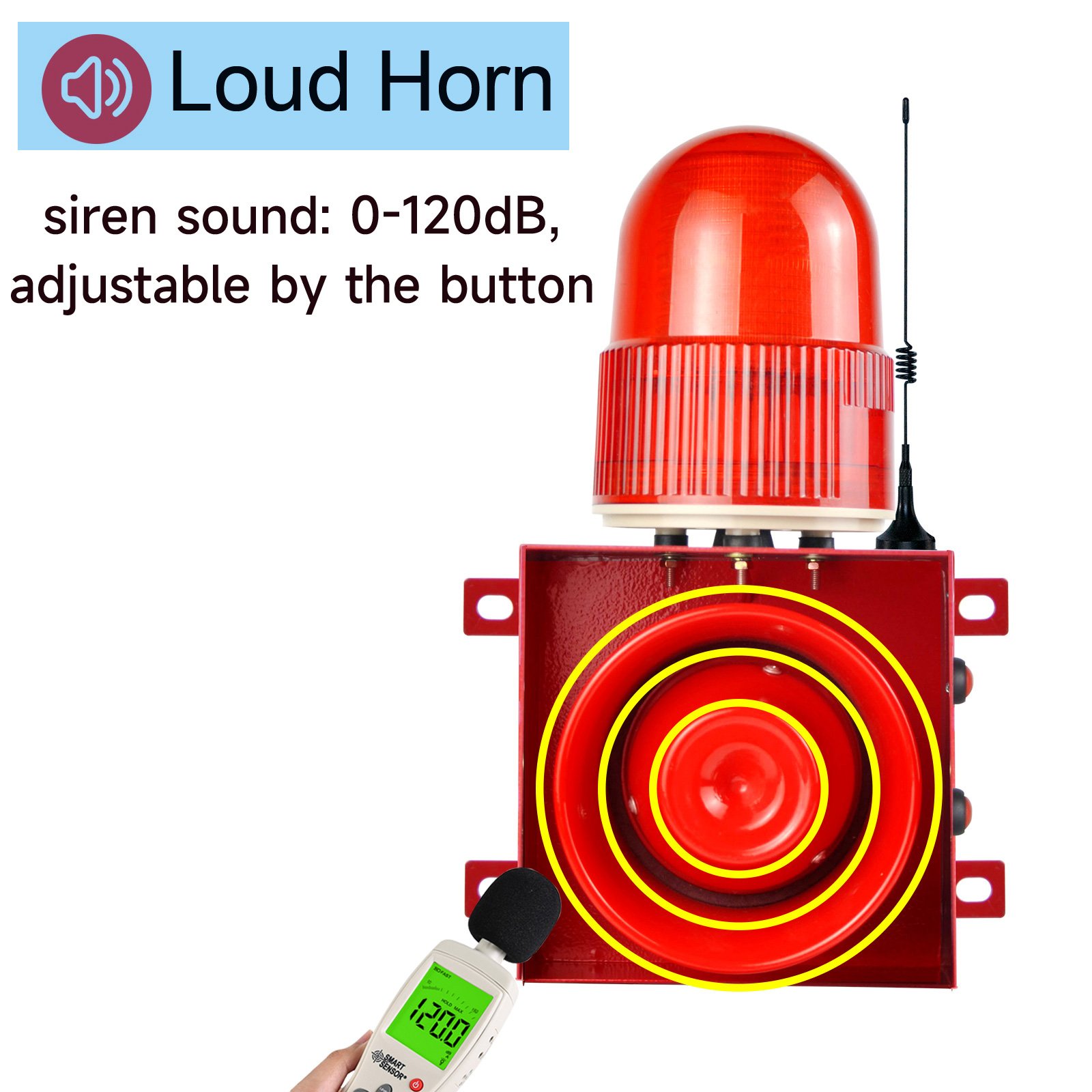 Hot sell 500m wireless alarm siren IP65 Waterproof and dustproof 120dB Security alarm systems LED strobe remote control alarms