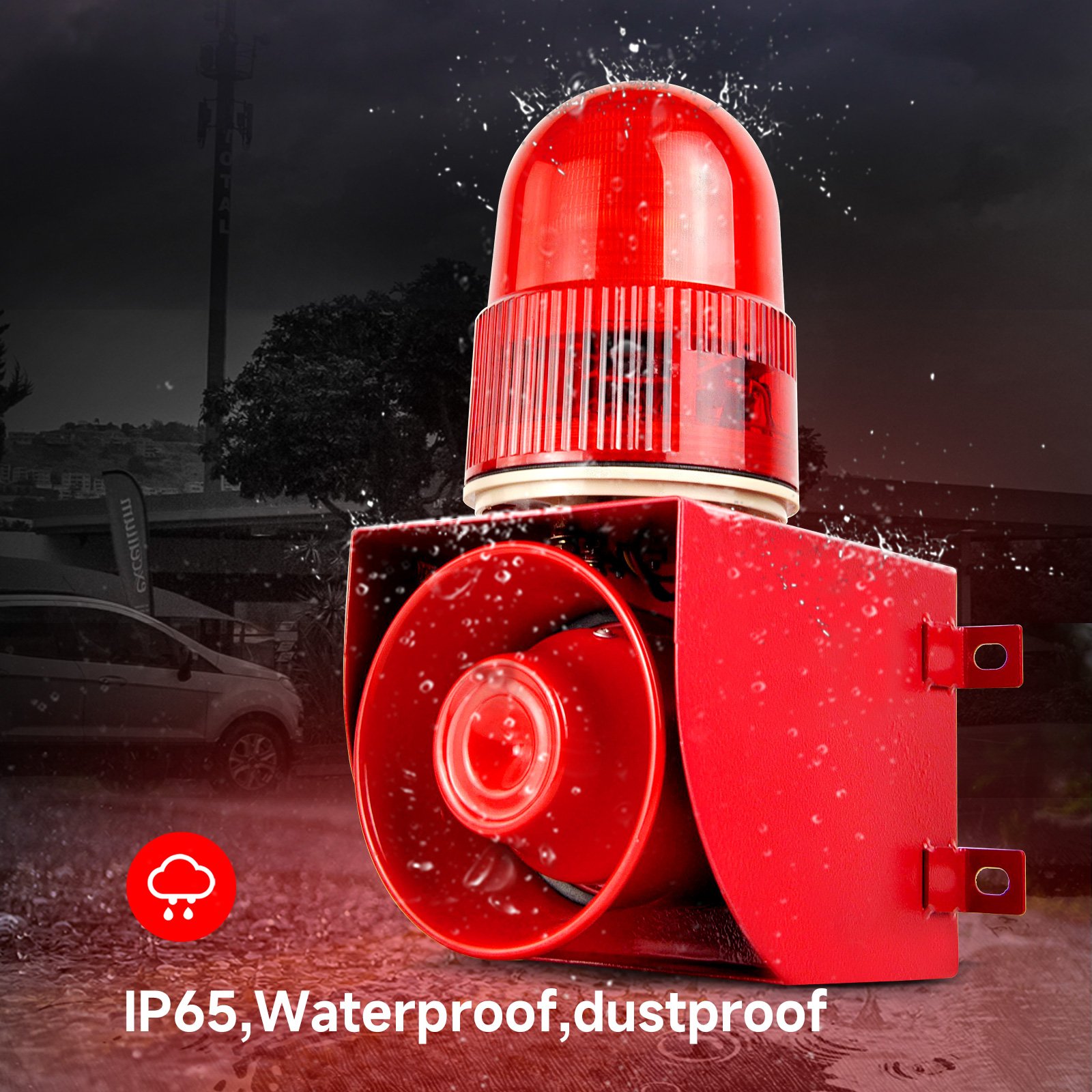 YASONG SLA-01 Outdoor Siren Alarm System with LED Strobe Light 120dB Sound Light Siren Alarm 25W emergency alarm product