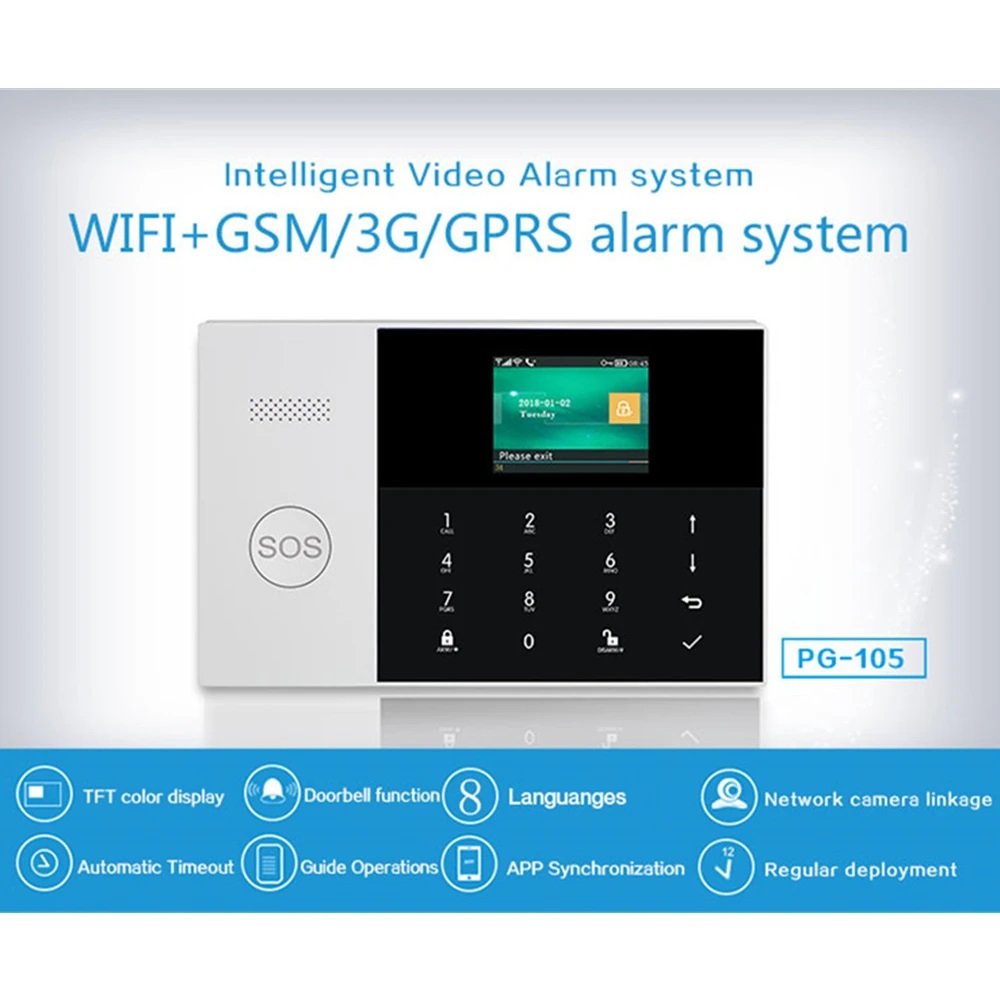Tuya Wireless WiFi Smart Home Security DIY Burglar Alarm System with Motion Detector