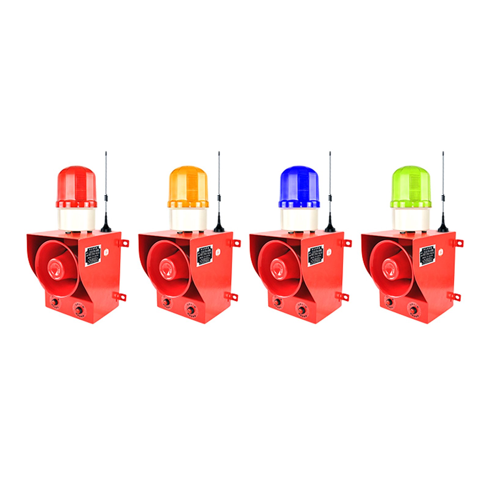 1.24mile/2000m Wireless Remote Control Alarm Siren System 45W 130dB Volume 9 Tones adjustable Audible and Visual Security alarm