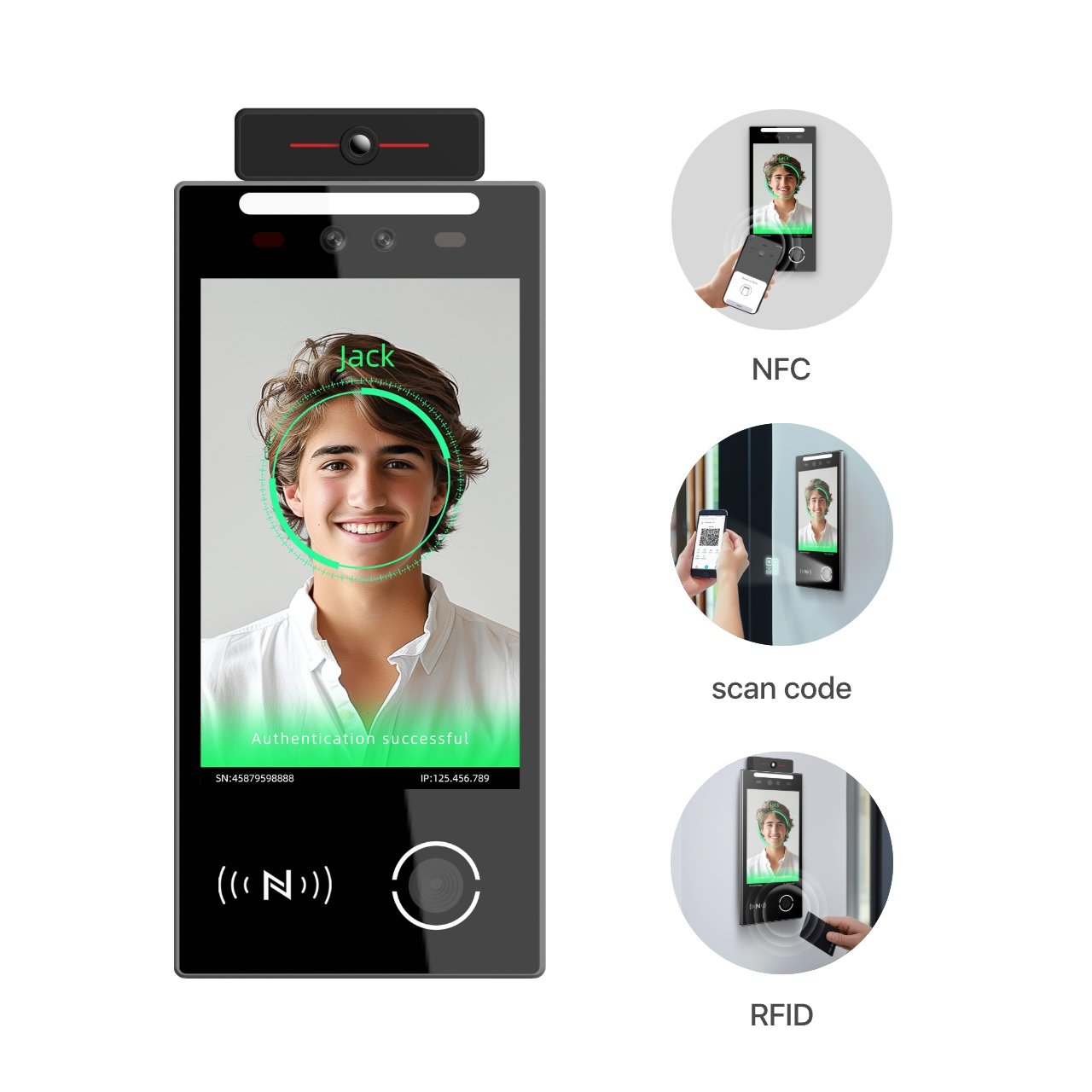 VF105 Biometric Face Recognition Access Control Device qr code scanner android Time Attendance Reader Big recognit face