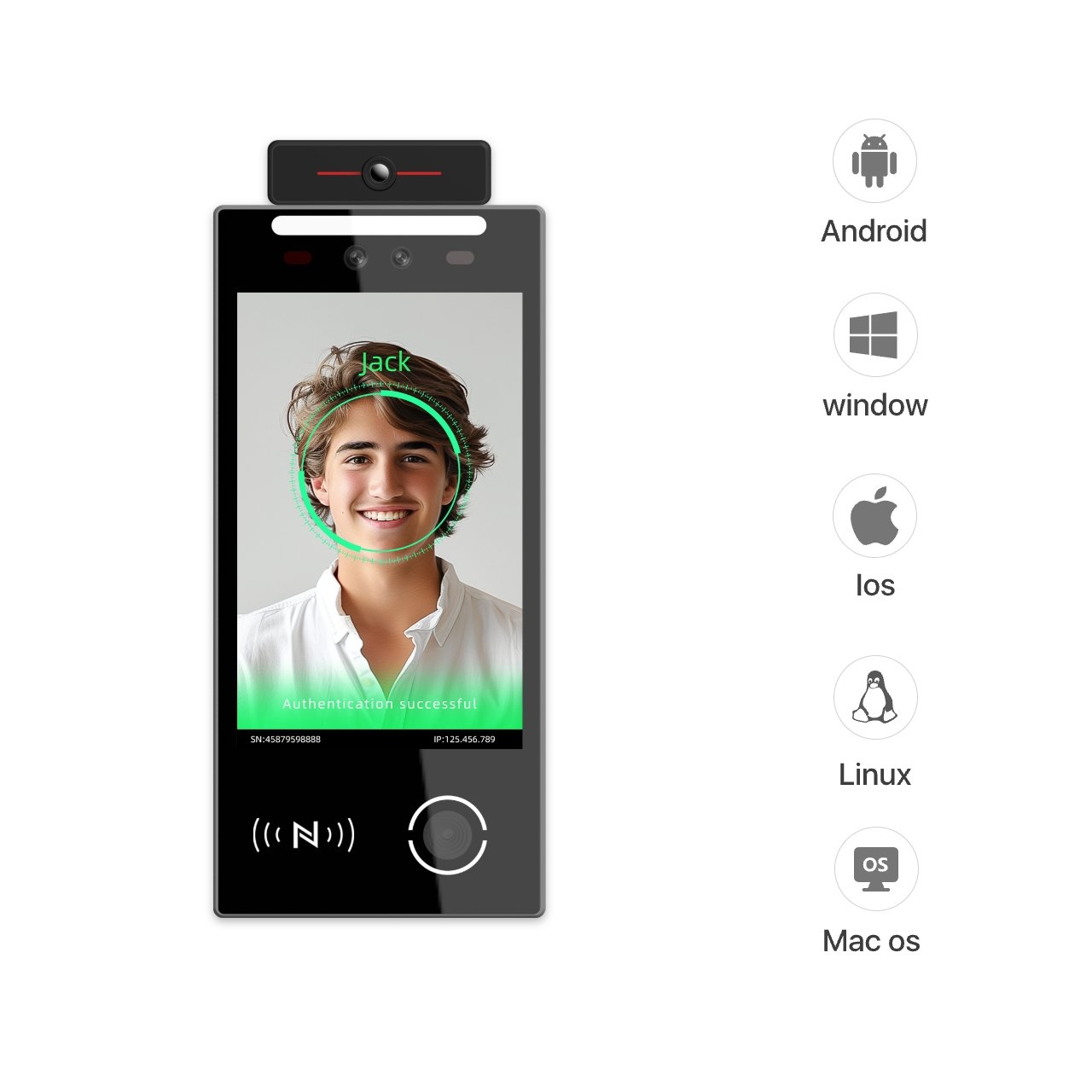 VF105 Biometric Face Recognition Access Control Device qr code scanner android Time Attendance Reader Big recognit face