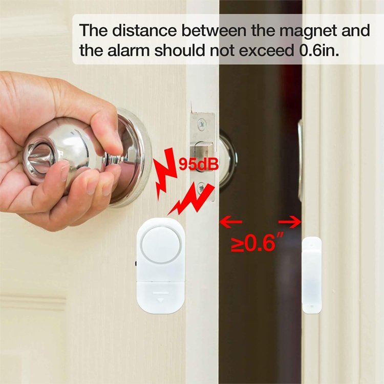 95dB Wireless Door Window Magnetic Sensor For Home Kids AntiTheft Burglar Alarm System With 3PCS DC1.5V LR44 Cell button Battery