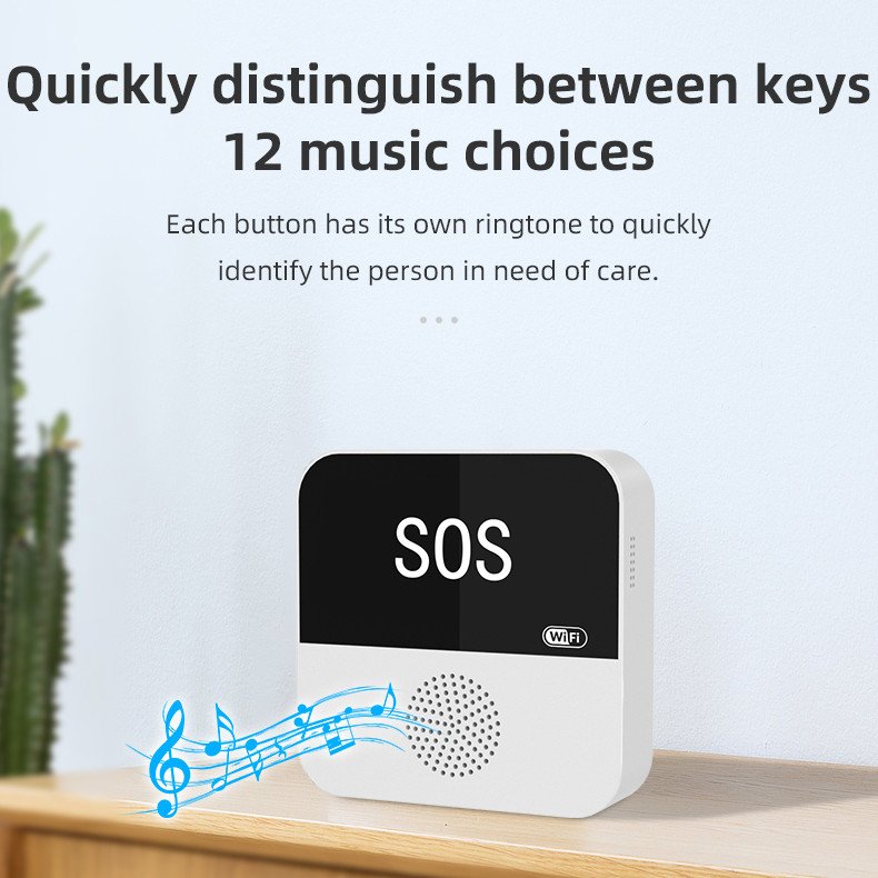 WiFi Tuya 2.4G Smart Life App Remote Control & Monitor SOS Calling Alarm System Host Wireless Elder Care Emergency Panic Alarms
