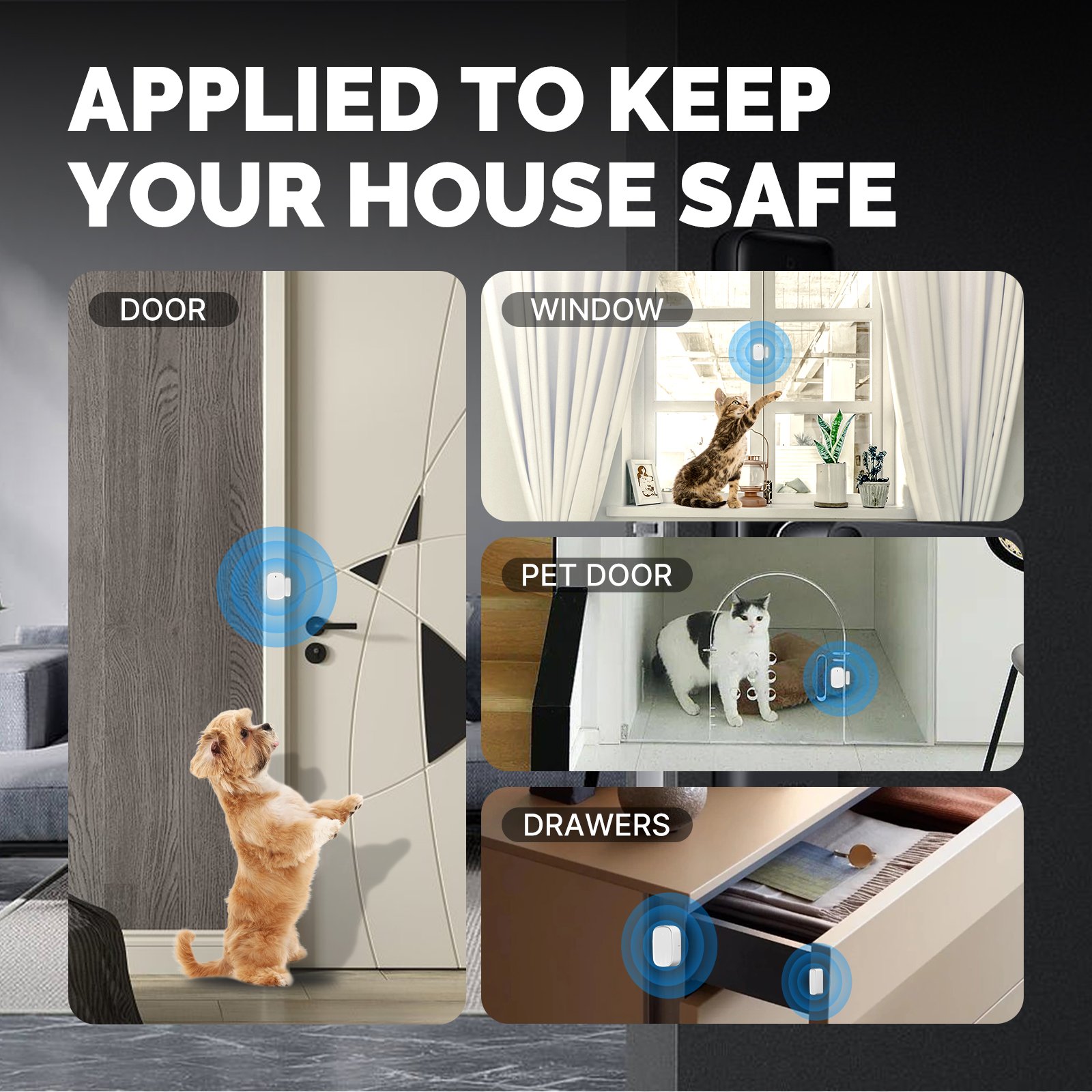 ZigBee Tuya Door Window Contact Sensor MOES Smart Home Wireless Door Open /Closed Detector Work With Alexa Google Home