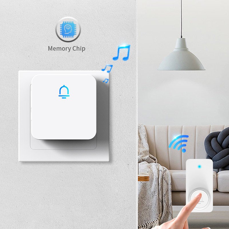 2024 New Design 433MHZ Wireless Smart Doorbell Home Security Burglar Alarm System Door Bell