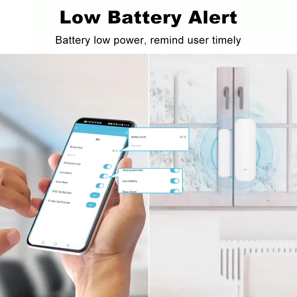 Tuya Smart Wireless WI-FI door and window opening sensor Home Security Automation System Door Contact Sensor