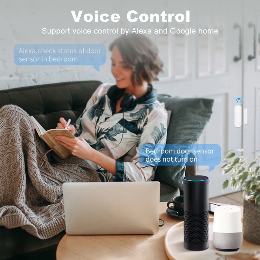 Tuya Smart Wireless WI-FI door and window opening sensor Home Security Automation System Door Contact Sensor