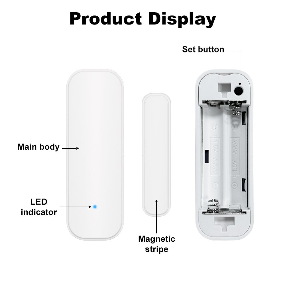 Tuya Smart Wireless WI-FI door and window opening sensor Home Security Automation System Door Contact Sensor