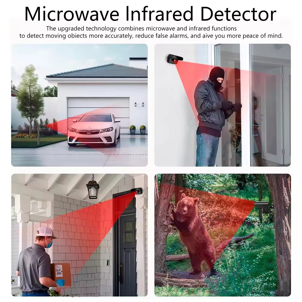 garden alarm wireless outside outdoor motion sensor alert system rechargeable detector