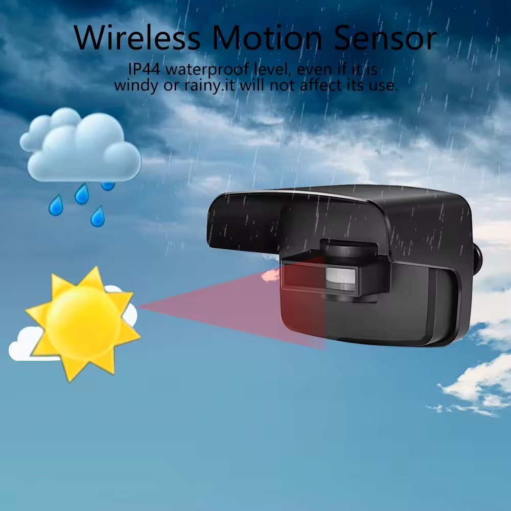 garden alarm wireless outside outdoor motion sensor alert system rechargeable detector