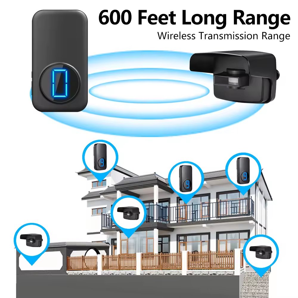 garden alarm wireless outside outdoor motion sensor alert system rechargeable detector