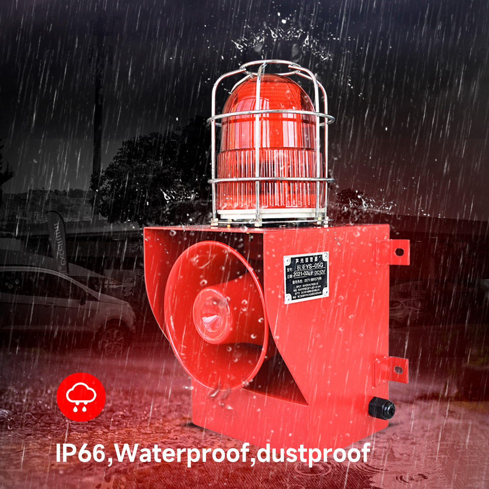 IP66 Waterproof Anti -collision Outdoor Alarm Siren with buzzers 5 optional colors LED light 130dB home Security System SLA-05G
