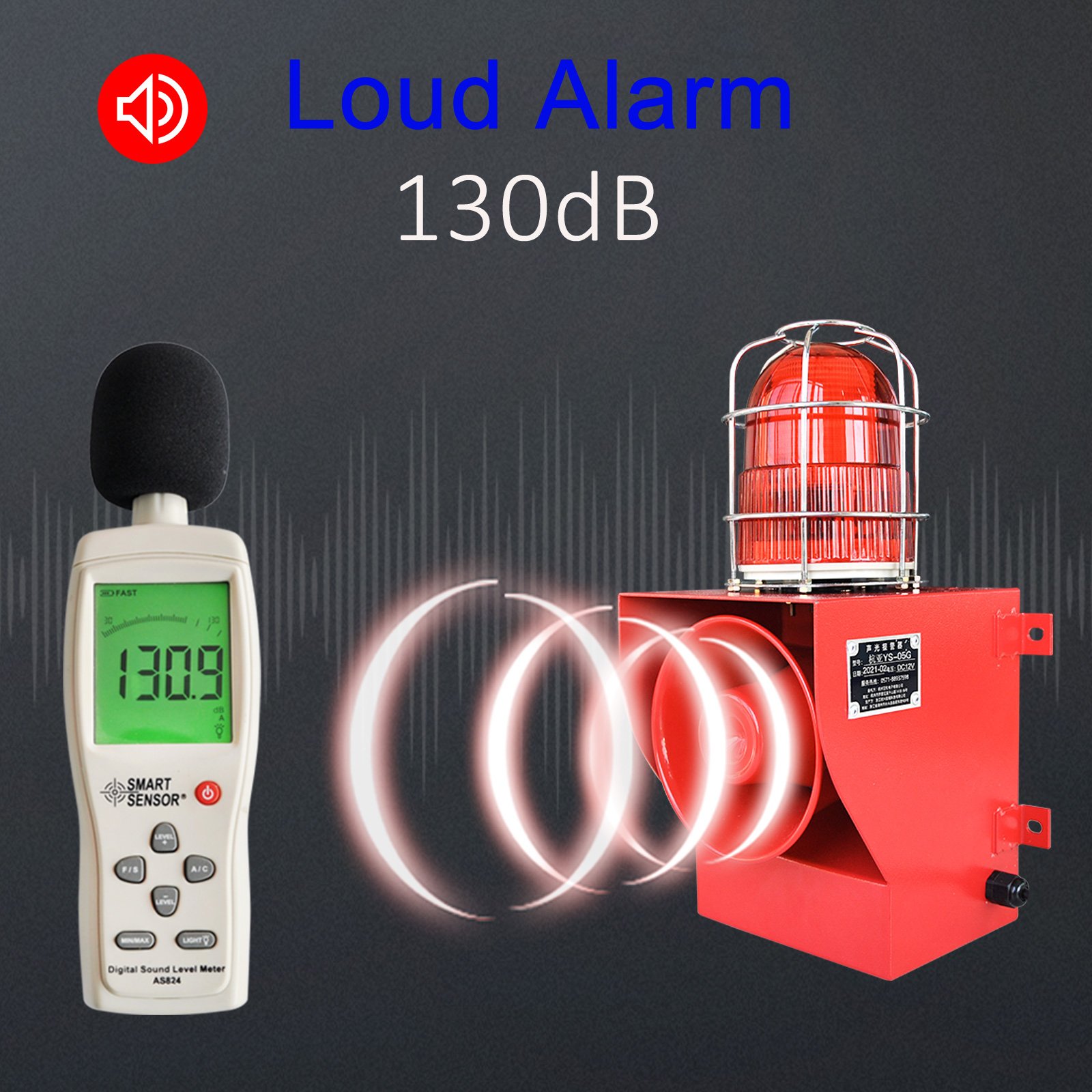 IP66 Waterproof Anti -collision Outdoor Alarm Siren with buzzers 5 optional colors LED light 130dB home Security System SLA-05G