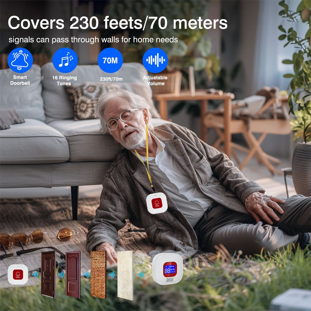 Daytech SOS Emergency Call Seniors Emergency Buttons Elderly Receiver Patient for Seniors Patients Elderly elderly