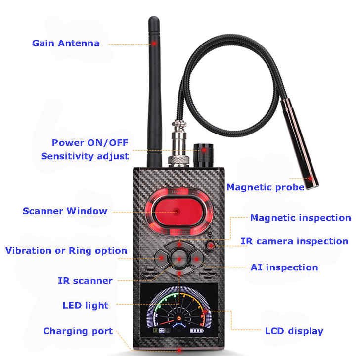 New K99 RF Wireless GSM Sound Signal GPS Tracker Hidden Camera Detector Bug Finder Eavesdropping Alarm System