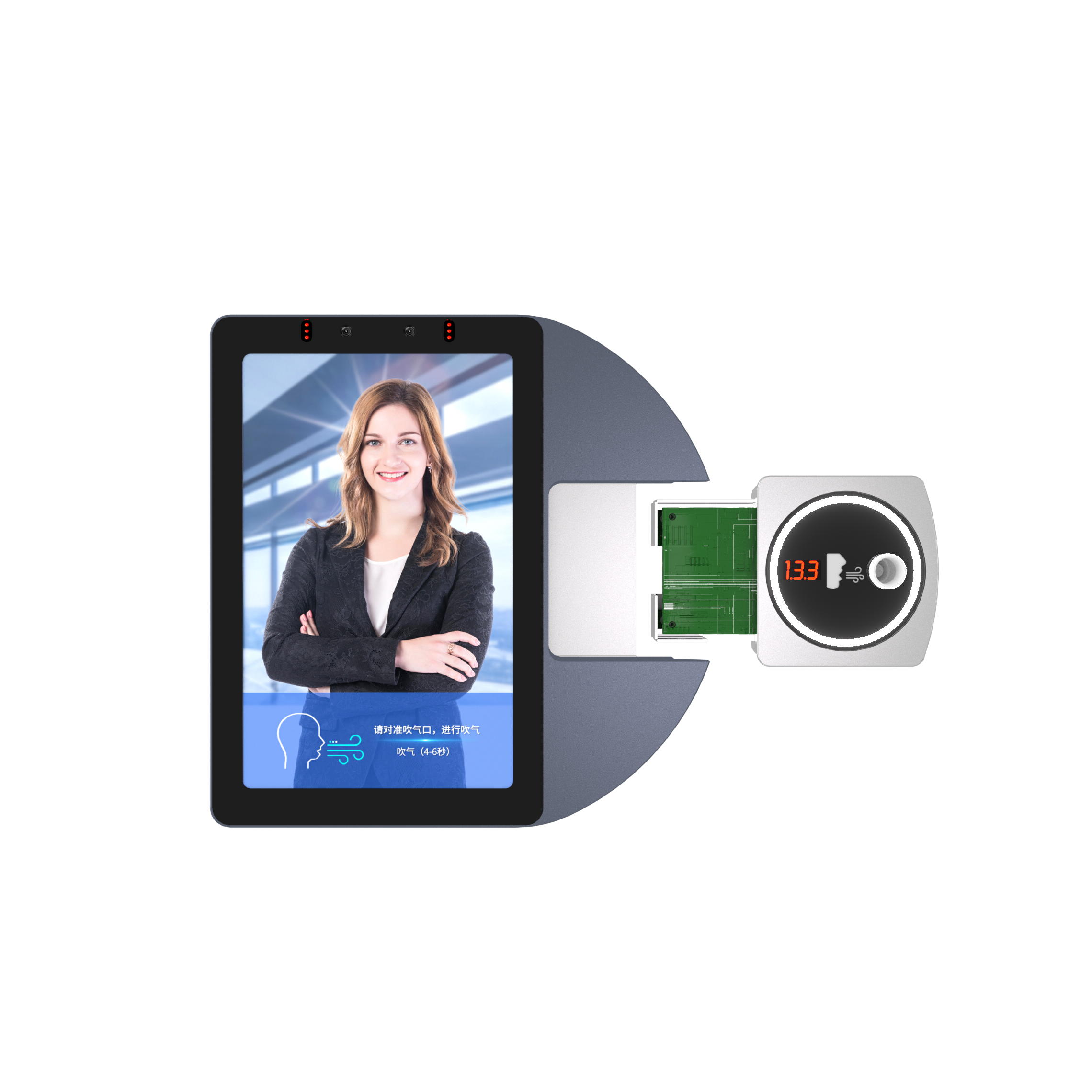 Accurate Alcohol Breath Tester Breathalyzer Safe Work Face Recognition Machine For Driver Cloud System To Export Data