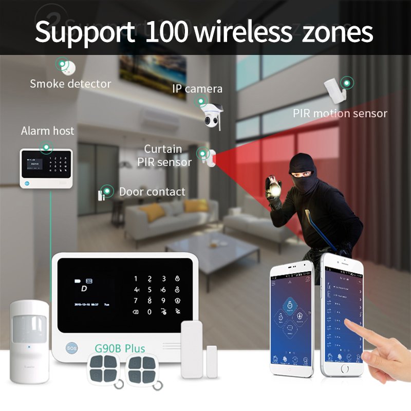 Best sale burglar intruder alarm system wireless WIFI GSM home security alarm system with touch keypad