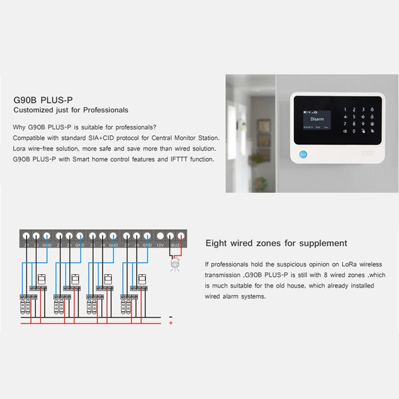 Best sale burglar intruder alarm system wireless WIFI GSM home security alarm system with touch keypad