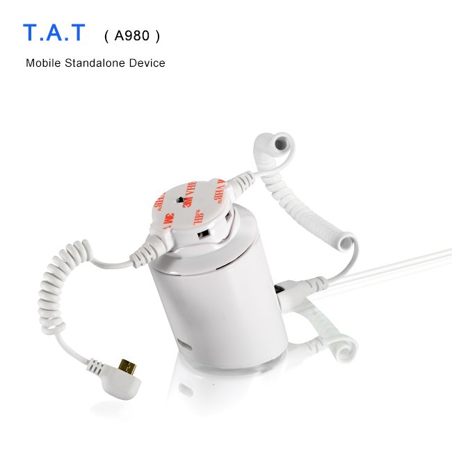 Mobile phone display burglar alarm system with charger for phone retail merchandise anti theft