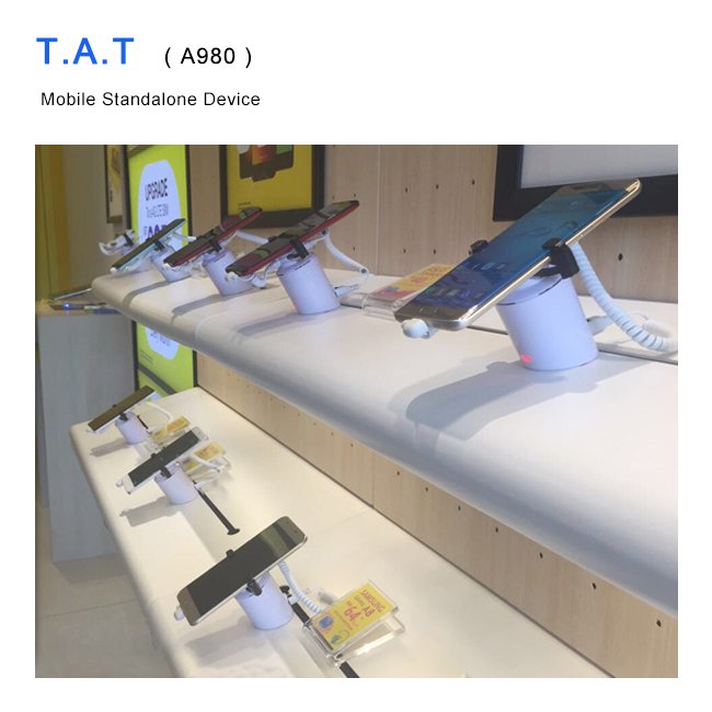 Mobile phone display burglar alarm system with charger for phone retail merchandise anti theft