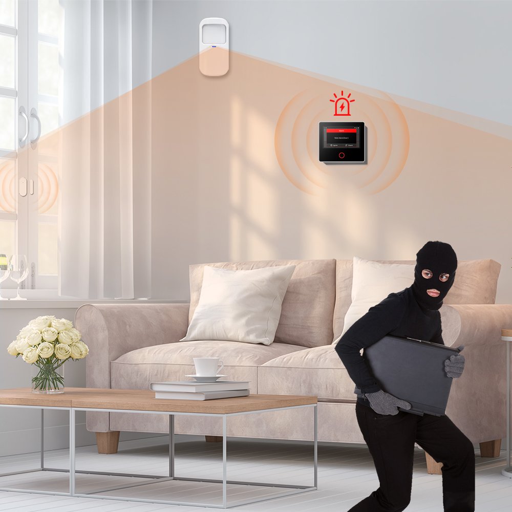 Glomarket Tuya Smart WiFi 4G Security Alarm System Panel Built-in Siren with 433 Door Motion Sensor Home Alarm System
