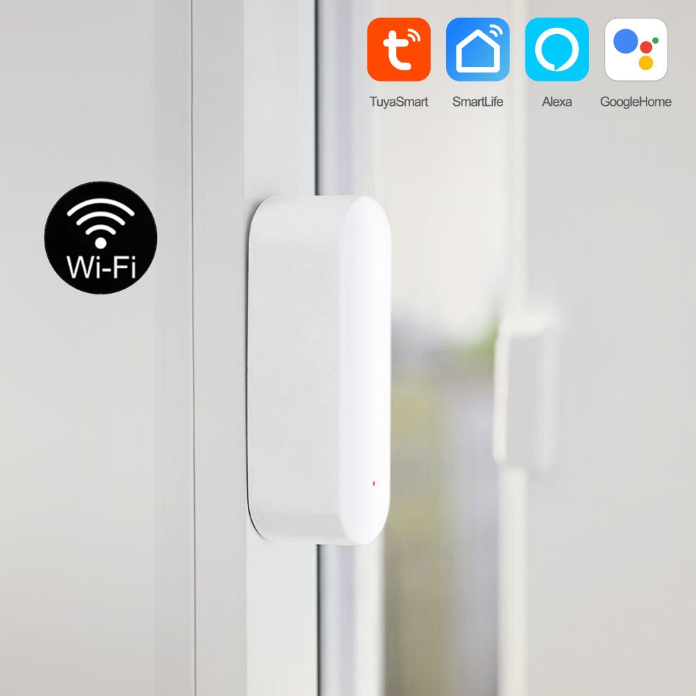 Open/Close Detectors WiFi App Notification Alert Wifi Tuya Smart Window Door Detector Alarm With Light Sensor 2 in 1 PST-FH400A