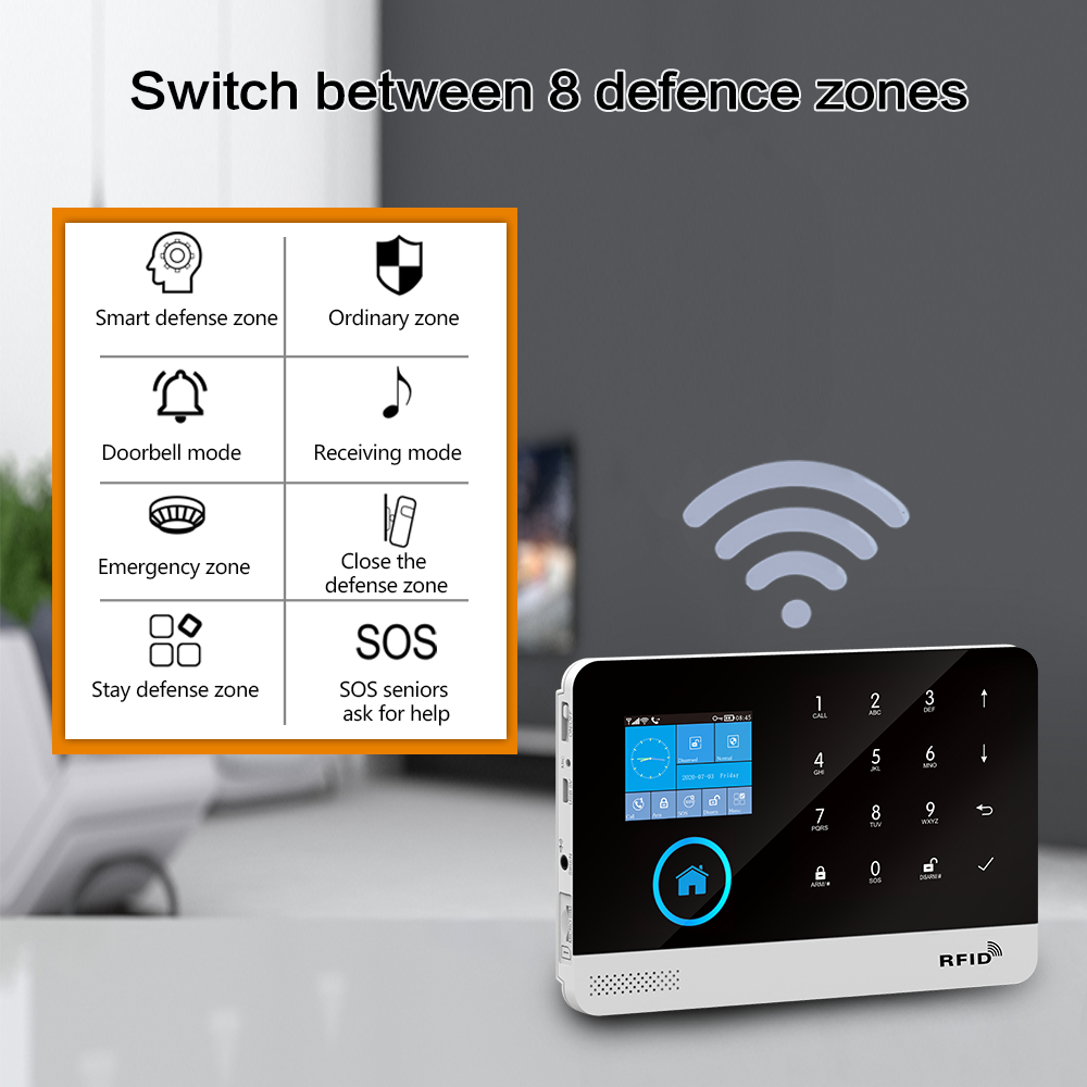 {Manufacturer} Remote control Smart Burglar Intruder House Alarm system WIFI GSM 2G/4G wireless home security alarm