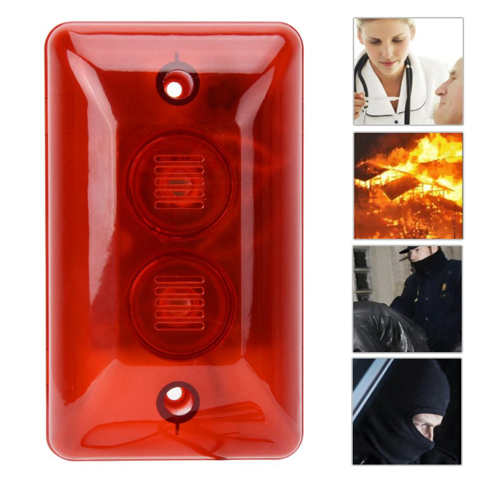 Wired Strobe Siren 120dB Sound Outdoor 12V with Flashing Red LED Light Emergency Warning Light Security Alarm System