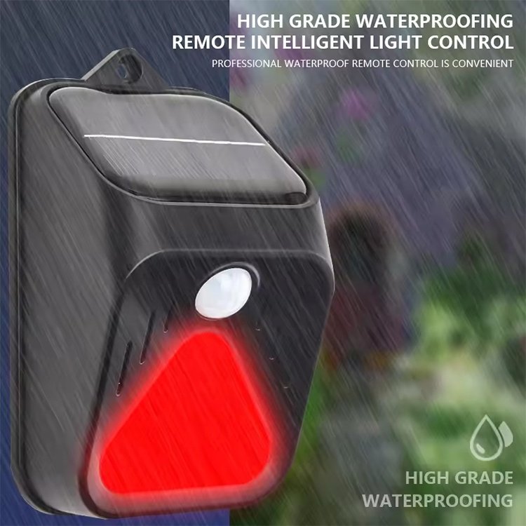 Wireless Remote Control Solar Powered IP65 Outdoor Intruder Alarm System Infrared Human Body Motion Detector Strobe Siren Alarm