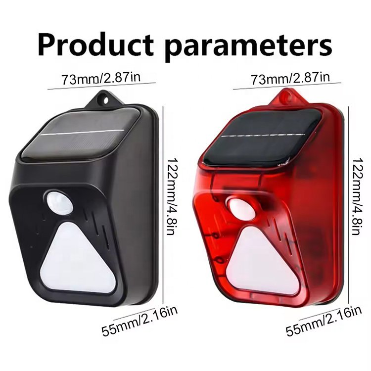 Wireless Remote Control Solar Powered IP65 Outdoor Intruder Alarm System Infrared Human Body Motion Detector Strobe Siren Alarm