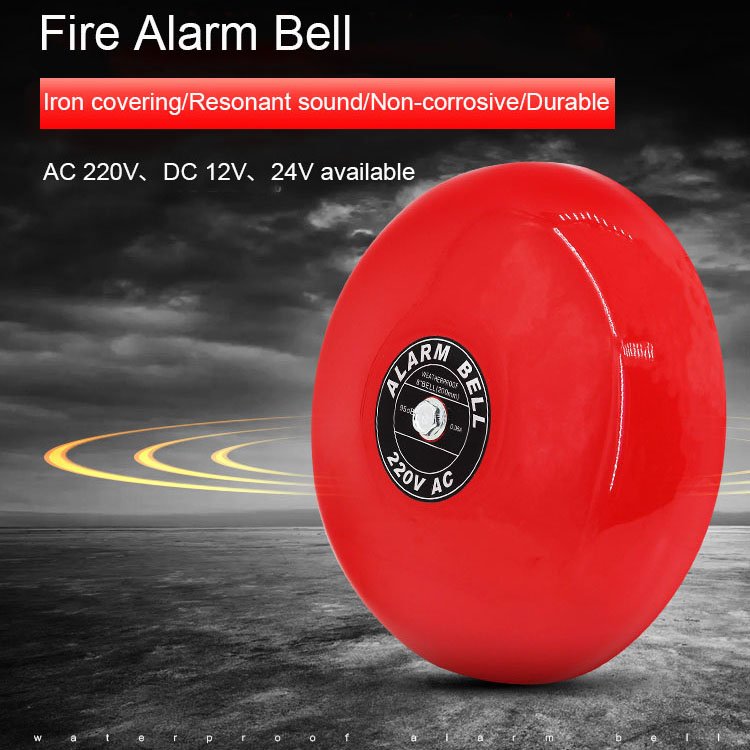 24V Electric 6 inch Alarm Bell Sound Indoor or Outdoor Automatic Waterproof Fire Alarm Bell for Conventional Fire Alarm System