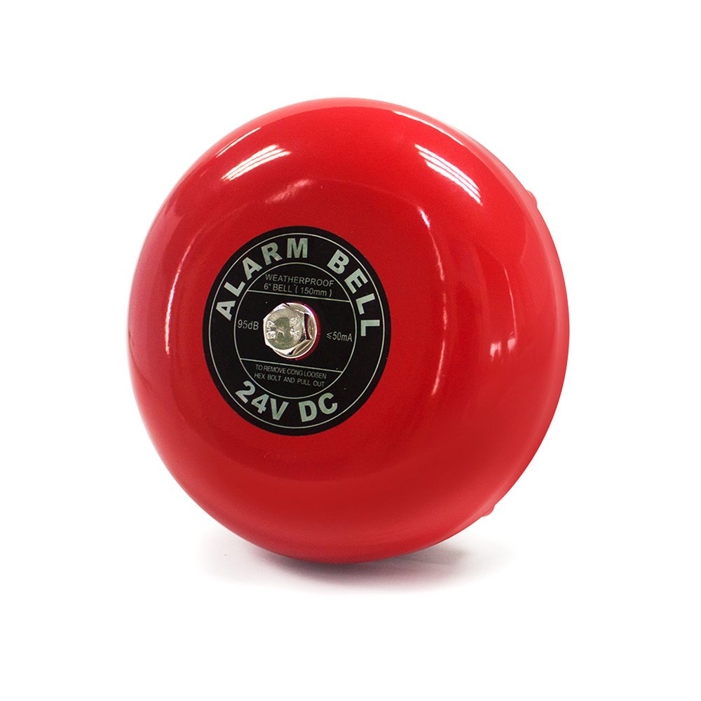 24V Electric 6 inch Alarm Bell Sound Indoor or Outdoor Automatic Waterproof Fire Alarm Bell for Conventional Fire Alarm System