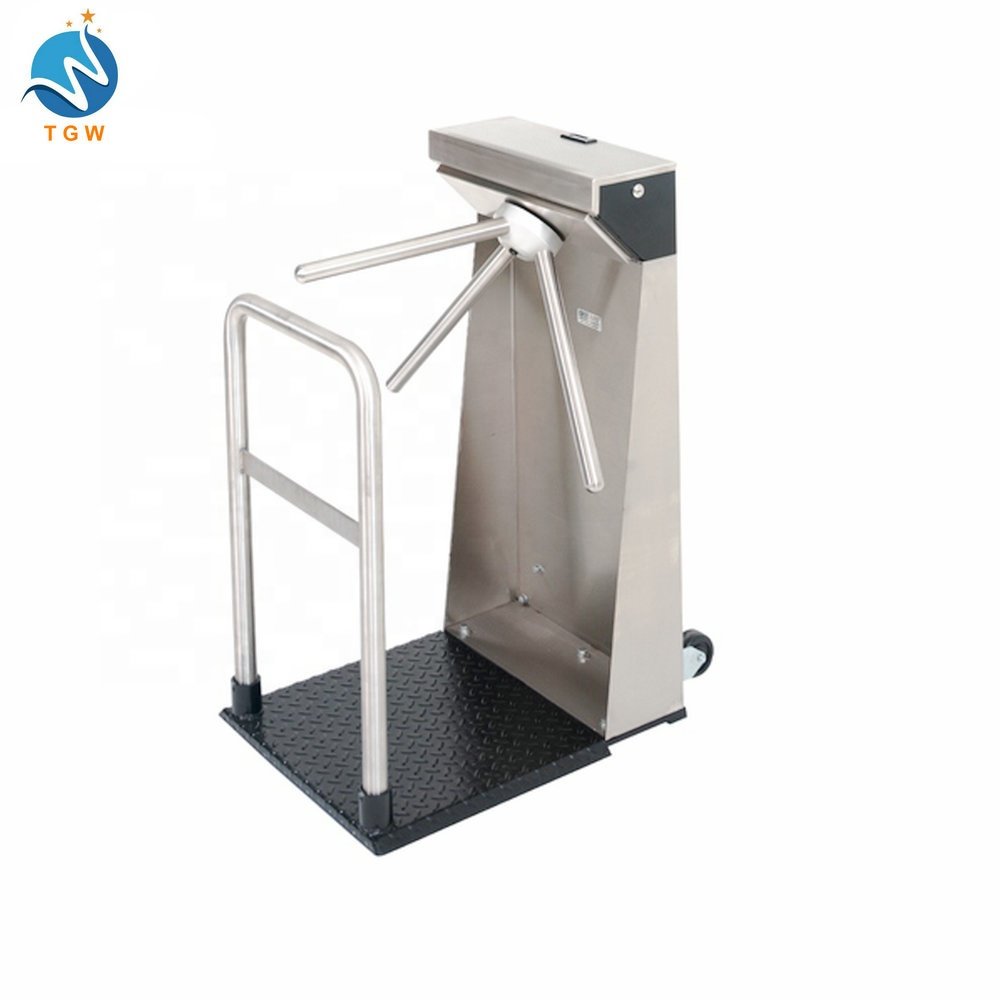 Pedestrian Entrance Security Access Control System Tripod Turnstile with RFID Card QR Code Face Recognition Fingerprint