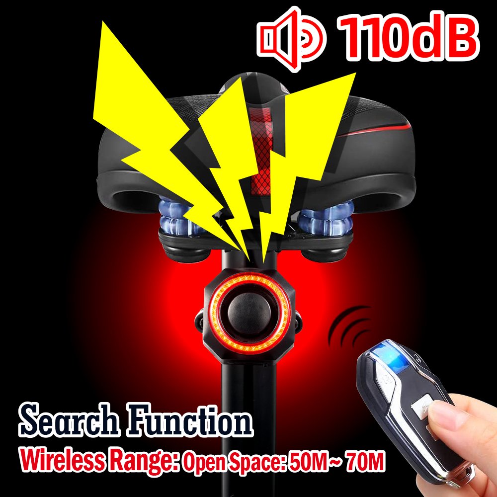 Anti-Theft Bike Alarm 113dB Burglar Vibration Motorcycle Bicycle Alarm Security System Waterproof Cycle Bike Alarm with Remote