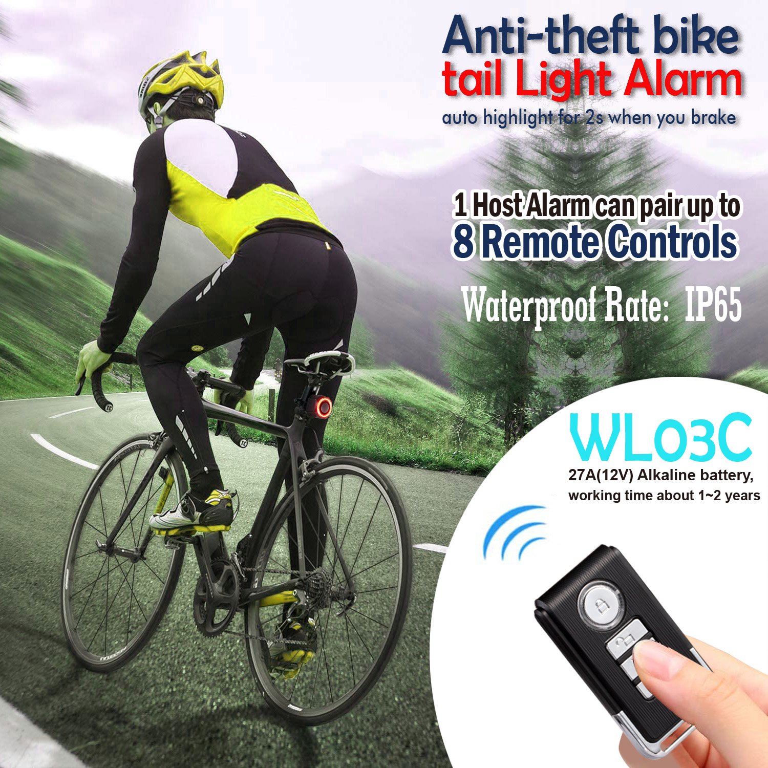 Anti-Theft Bike Alarm 113dB Burglar Vibration Motorcycle Bicycle Alarm Security System Waterproof Cycle Bike Alarm with Remote