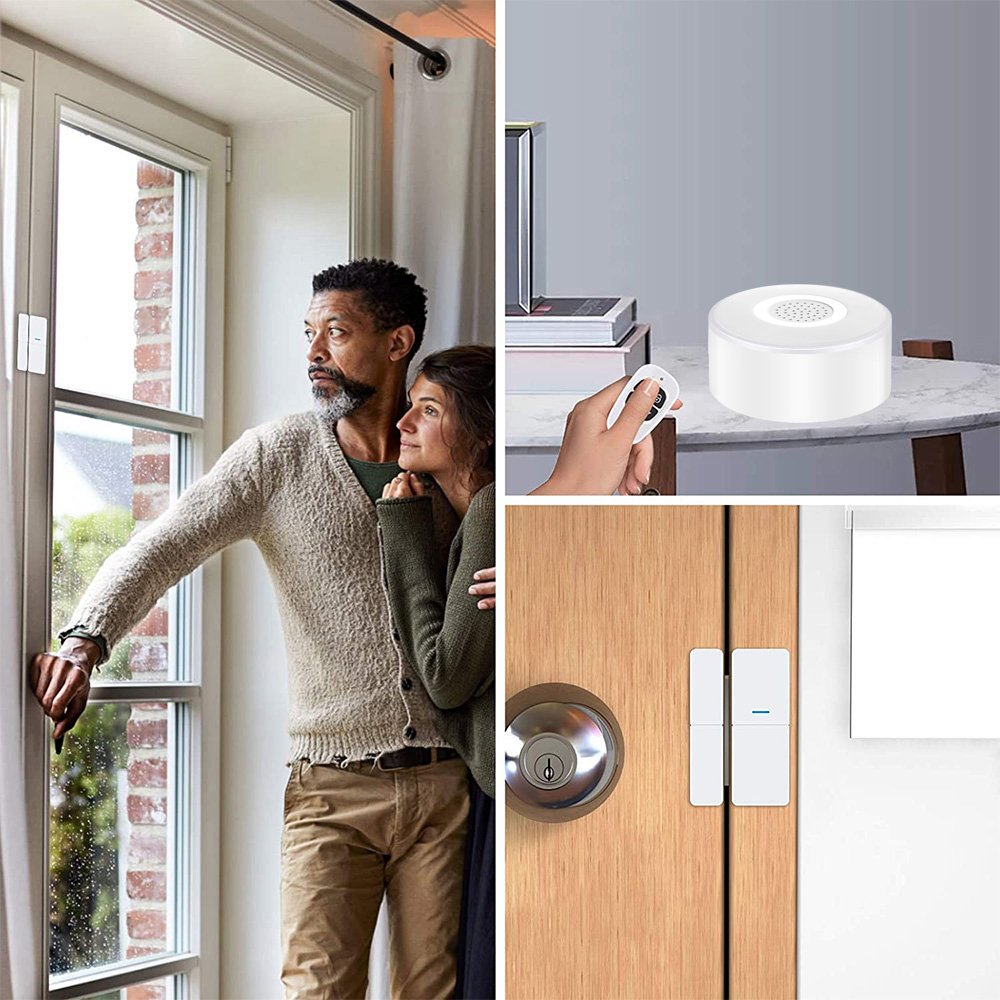 Tuya Home Security 2.4G Wifi Linkage Alarm Systems With Door Sensor Key Fob Control Set Smart Scenariao Work With Alexa Google