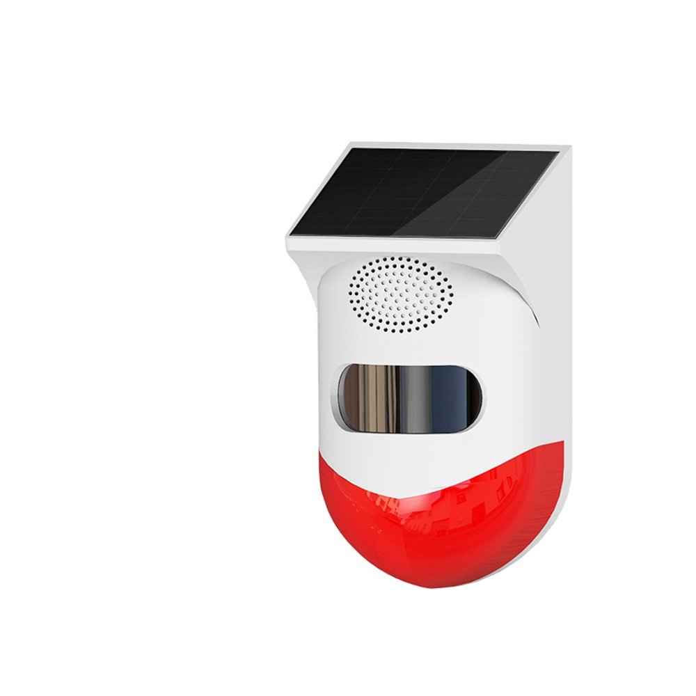 Tuya Smart WiFi Infrared Motion Detector Solar Outdoor PIR Wireless Strobe Siren Detector Sound Alarm Waterproof Remote Control