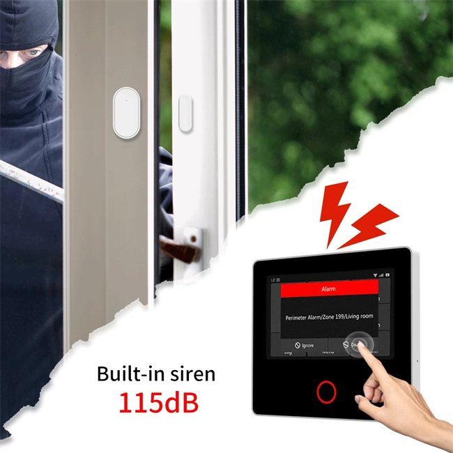 Glomarket Tuya WiFi/4G Smart Home Alarm System Built-in Siren Security DIY System Wireless Security Protection For Smart Home