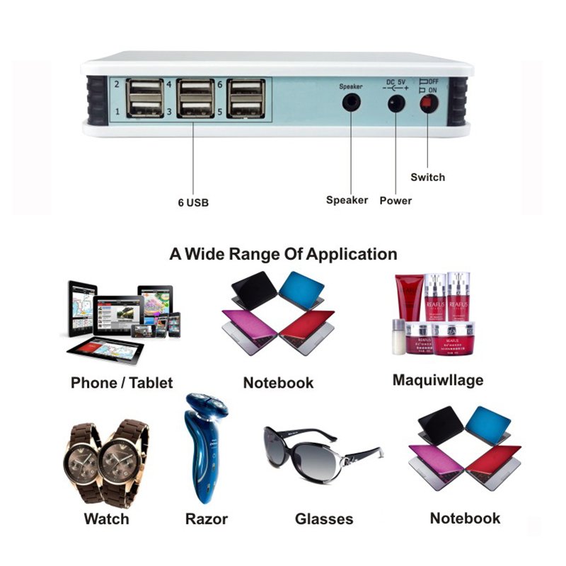 8 USB HUB Anti Theft Device Multi Port Security Alarm System for Mobile Phone Laptop Camera Display