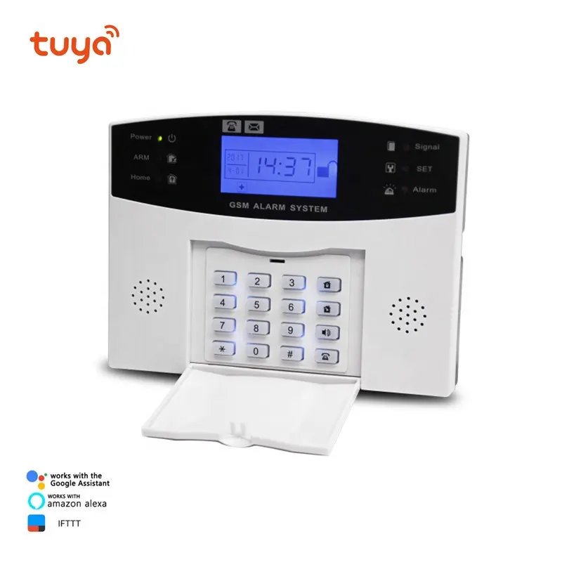 WiFi Wireless GSM Alarm System Smart life APP Control Tuya intelligent 2.4G WIFI door open alarm 433mhz PIR sensor Panic calling