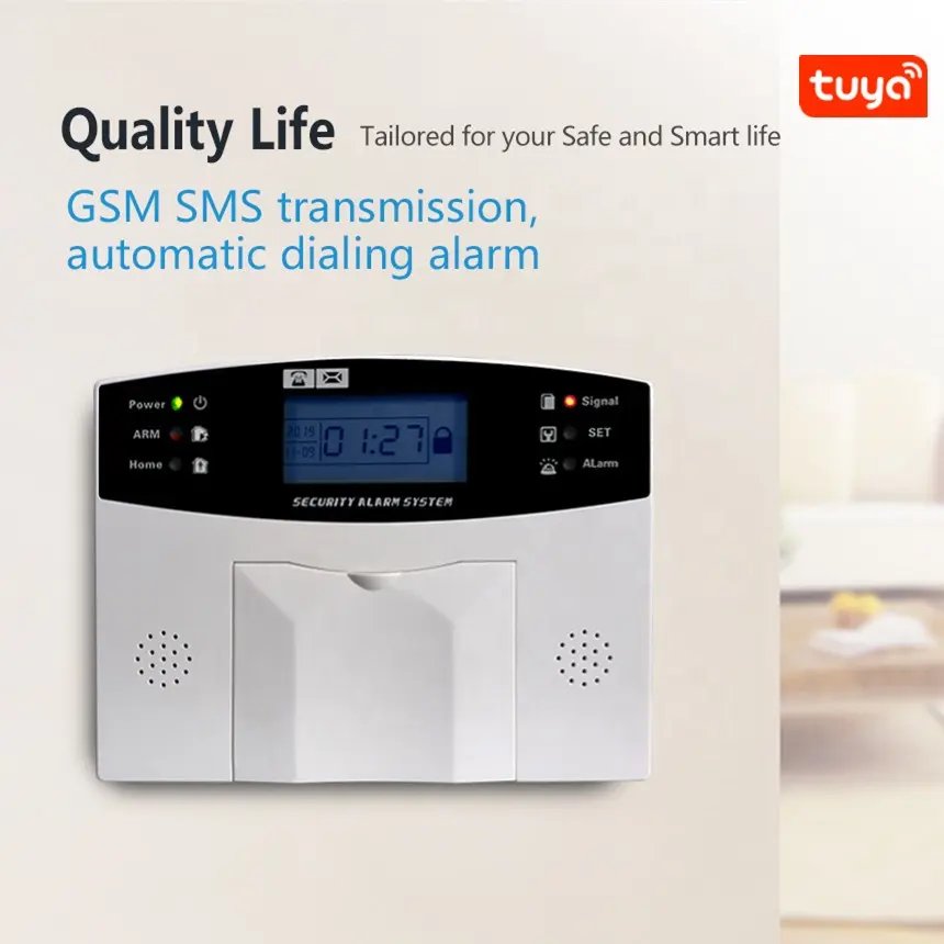 WiFi Wireless GSM Alarm System Smart life APP Control Tuya intelligent 2.4G WIFI door open alarm 433mhz PIR sensor Panic calling