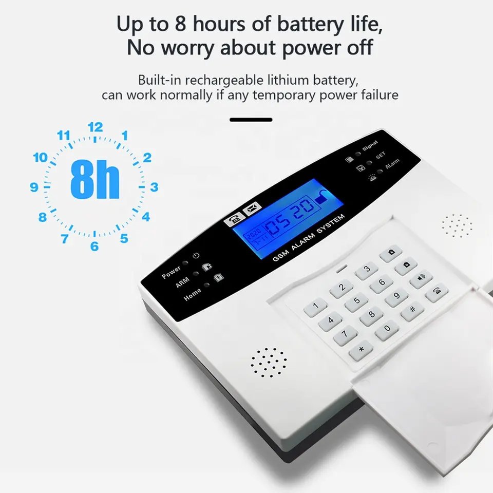 WiFi Wireless GSM Alarm System Smart life APP Control Tuya intelligent 2.4G WIFI door open alarm 433mhz PIR sensor Panic calling