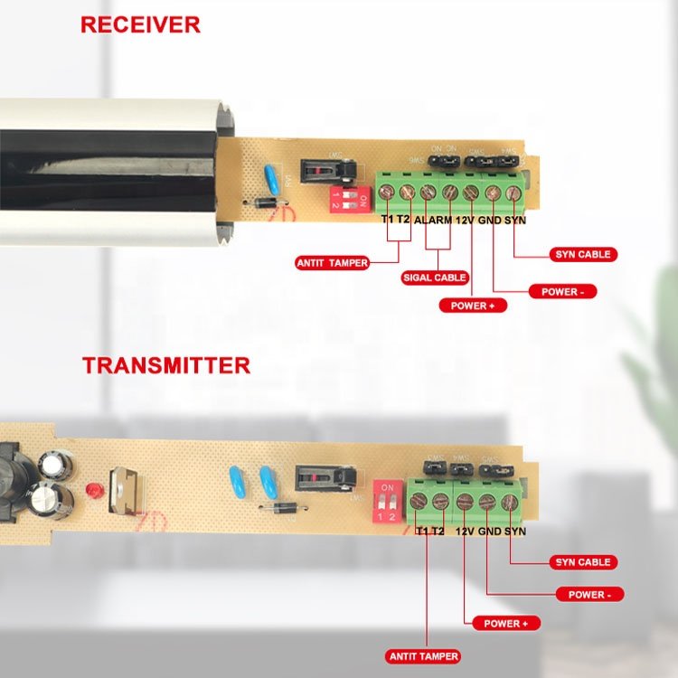Active Infrared Laser Beam Fence Barrier Detector Waterproof Indoor and Outdoor Security Alarm System