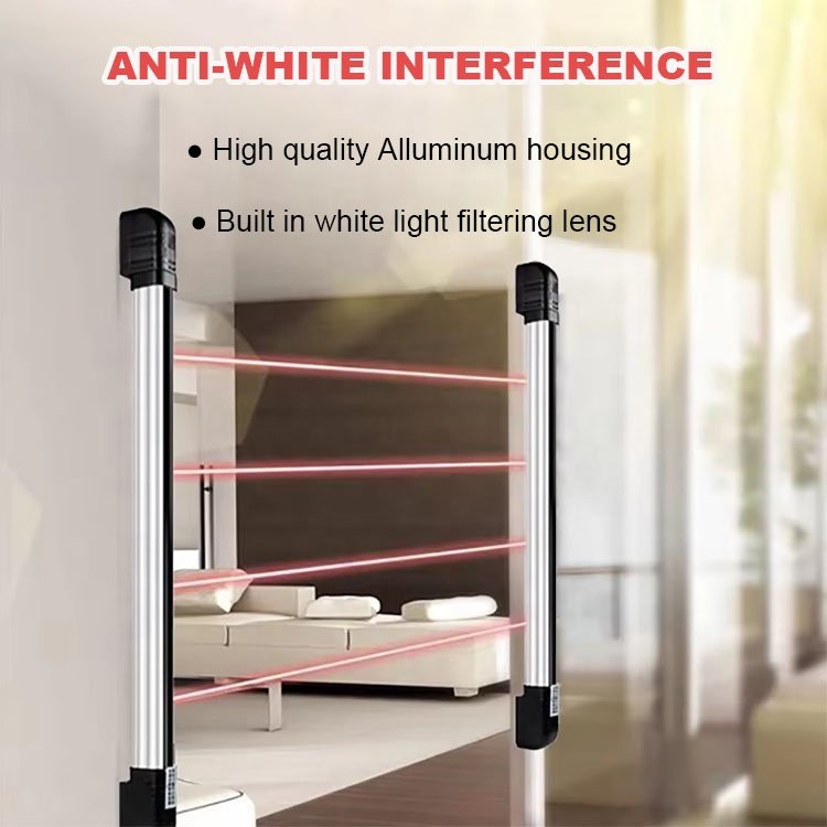 Active Infrared Laser Beam Fence Barrier Detector Waterproof Indoor and Outdoor Security Alarm System
