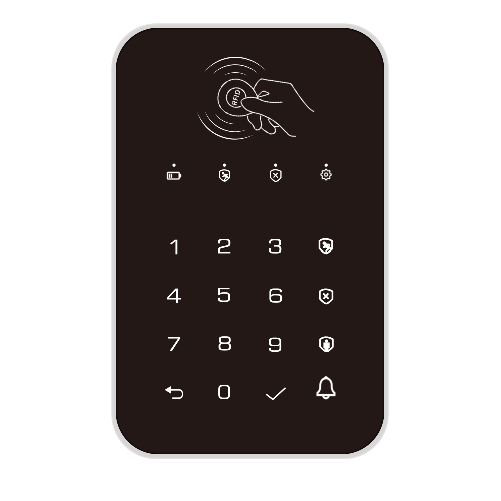 433Mhz Wireless Touch Keyboard RFID Card Arm Or Disarm Password Keypad For Home Security Alarm Support Tuya Smart System
