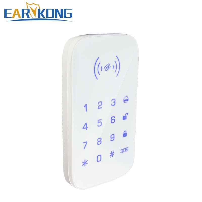 RFID Card Touch Pad Tamper Proof 433MHz Wireless Keyboard For Home Burglar Alarm System
