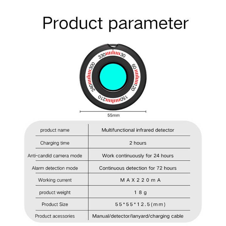 T5 New Multifunctional Anti-Spy Detector Camera GSM Audio Error Finder GPS Signal Lens RF Tracker Wireless Alarm Systems