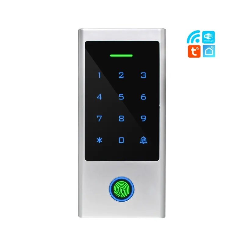 IP66 Waterproof Tuya WIFI TouchKey Access Controller Biometric Fingerprint Password Touch Keypad